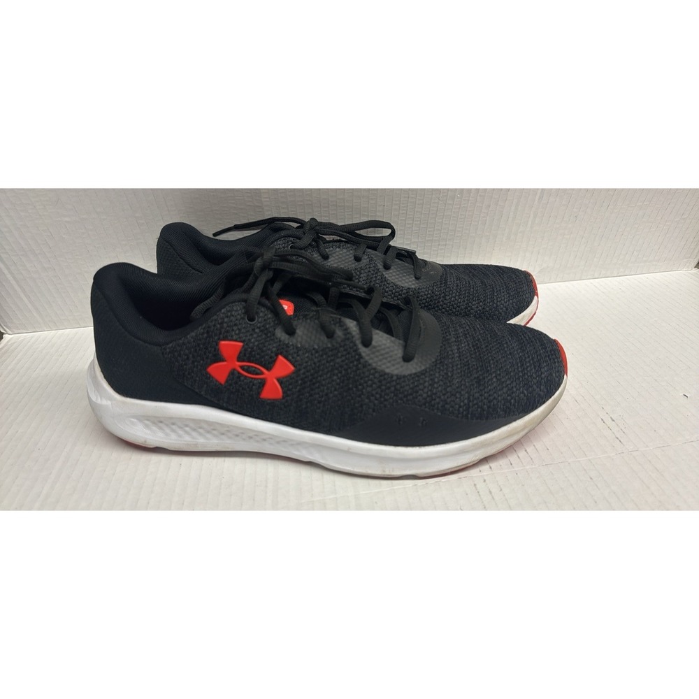 Under Armour Men's Charged Pursuit 3 Running Shoe Black/Red Logo Mens 10.5